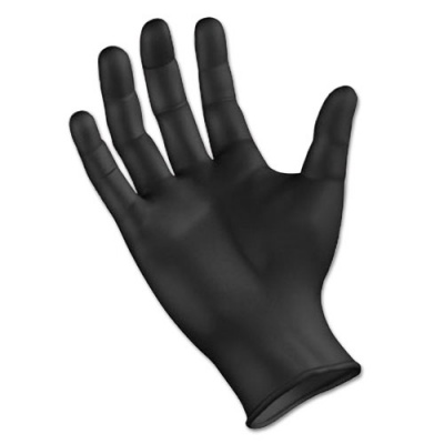 Boardwalk Disposable General-Purpose Powder-Free Nitrile Gloves, Medium, Black, 4.4 mil, 100/Box (396MBXA)