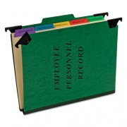 Pendaflex Hanging-Style Personnel Folders, 5 Dividers with 1/5-Cut Tabs, 1/3-Cut Exterior Tabs, Letter Size, Green (SER2GR)