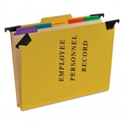 Pendaflex Hanging-Style Personnel Folders, 5 Dividers with 1/5-Cut Tabs, 1/3-Cut Exterior Tabs, Letter Size, Yellow (SER2YEL)