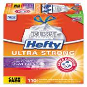 Hefty ULTRA STRONG SCENTED TALL WHITE KITCHEN BAGS, 13 GAL, 0.9 MIL, 23.75" X 24.88", WHITE, 110/BOX (E84561)