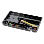 Universal Recycled Drawer Organizer, Nine Compartments, 14 x 9.13 x 1.13, Plastic, Black (08120)