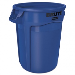Rubbermaid Commercial Round Brute Container, Plastic, 32 gal, Blue (2632BLU)