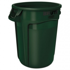 Rubbermaid Commercial Round Brute Container, Plastic, 32 gal, Dark Green (2632DGR)