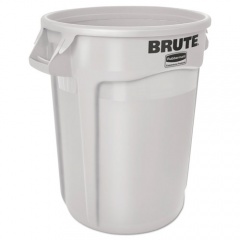 Rubbermaid Commercial Round Brute Container, Plastic, 10 gal, White (2610WHI)