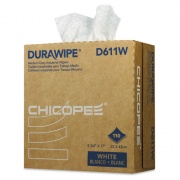 Chicopee Durawipe Medium-Duty Industrial Wipers, 8.8 x 17, White, 110/Box, 12 Box/Carton (D611W)