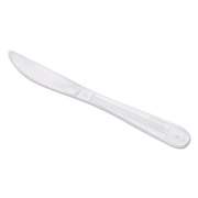 GEN Wrapped Cutlery, 7.5" Knife, Heavyweight, Polypropylene, White, 1,000/Carton (HYWIWKN)