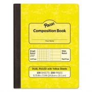 Pacon Composition Book, Wide/Legal Rule, Yellow Cover, 9.75 x 7.5, 100 Sheets (MMK37163)