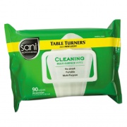 Sani Professional Multi-Surface Cleaning Wipes, 11 1/2 x 7, White, 90 Wipes/Pack, 12 Packs/Carton (A580FW)
