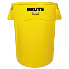 Rubbermaid Commercial Brute Vented Trash Receptacle, Round, 44 gal, Yellow (264360YEL)