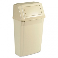 Rubbermaid Commercial Slim Jim Wall-Mounted Container, Rectangular, Plastic, 15 gal, Beige (7822BEI)