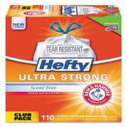 Hefty ULTRA STRONG TALL KITCHEN AND TRASH BAGS, 13 GAL, 0.9 MIL, 23.75" X 24.88", WHITE, 330/CARTON (E84570CT)