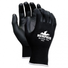 MCR Safety Economy PU Coated Work Gloves, Black, Medium, 1 Dozen (9669M)