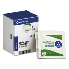 First Aid Only Refill for SmartCompliance General Business Cabinet, Castile Soap Wipes, 5 x 7, 10/Box (FAE4014)