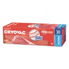Diversey Cryovac One Gallon Freezer Bag Dual Zipper, 1 gal, 2.5 mil, 10.5" x 10.94", Clear, 270/Carton (100946912)