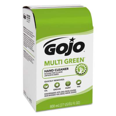 GOJO MULTI GREEN GEL HAND CLEANER WITH PUMICE, CITRUS, 800 ML BAG-IN-BOX DISPENSER REFILL, 12/CARTON (917212CT)
