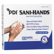 Sani Professional PDI Sani-Hands Instant Hand Sanitizing Wipes, 8 x 5, 1000 per Carton (D43600)