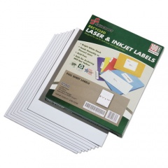 AbilityOne 7530015789298 SKILCRAFT Recycled Laser and Inkjet Labels, Inkjet/Laser Printers, 8.5 x 11, White, 100/Box