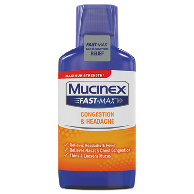 Mucinex MAXIMUM STRENGTH FAST MAX COLD AND SINUS, 6 OZ BOTTLE, (01665)