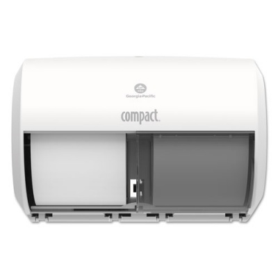 Georgia Pacific Professional Compact Coreless Side-by-Side 2-Roll Tissue Dispenser, 11.31 x 7.69 x 8, White (56797A)