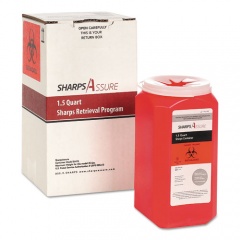 Sharps Assure Sharps Retrieval Program Containers, 1.5 qt, Plastic, Red (SC1Q424A1Q)