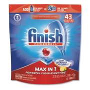 FINISH POWERBALL SUPERCHARGED ULTRA DEGREASER DISHWASHER TABS, LEMON, INDIVIDUALLY WRAPPED, 43/PACK, 4 PACKS/CARTON (95986)