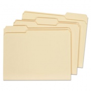 Universal Double-Ply Top Tab Manila File Folders, 1/3-Cut Tabs: Assorted, Letter Size, 0.75" Expansion, Manila, 100/Box (16113)