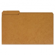 Universal Reinforced Kraft Top Tab File Folders, 1/3-Cut Tabs: Assorted, Legal Size, 0.75" Expansion, Brown, 100/Box (16143)