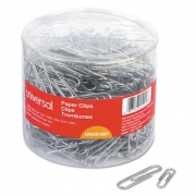 Universal Plastic-Coated Paper Clips, Assorted Sizes, Silver, 1,000/Pack (21001)