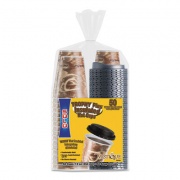 Dart Trophy Plus Dual Temperature Insulated Cups and Lids Combo Pack, 12 oz, Brown, 50 Cups and Lids/Pack (FSX120029PK)