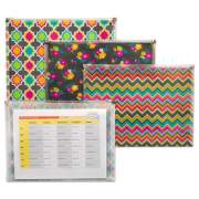 C-Line FASHION ZIP 'N GO REUSABLE ENVELOPE, 1 SECTION, 13.13" X 10", ASSORTED, 3/PACK (55610)