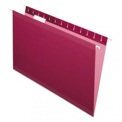 Pendaflex Colored Reinforced Hanging Folders, Legal Size, 1/5-Cut Tab, Burgundy, 25/Box (415315BUR)
