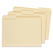 Office Impressions Top Tab Manila File Folders, 1/3-Cut Tabs: Assorted, Letter Size, 1" Expansion, Manila, 100/Box (82035)