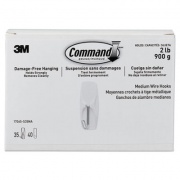 Command General Purpose Hooks, Metal, White, 2 lb Cap, 35 Hooks and 40 Strips/Pack (17065S35NA)