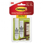 Command Picture Hanging Strips, Value Pack, Removable, (8) Large 0.63 x 3.63 Pairs, (4) Medium 0.5 x 2.75 Pairs, White (17209ES)