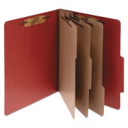 ACCO Pressboard Classification Folders, 3 Dividers, Legal Size, Earth Red, 10/Box (16038)