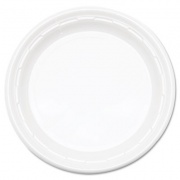 Dart Famous Service Plastic Impact Dinnerware, Plate, 9" dia, White, 125/Pack (9PWFPK)