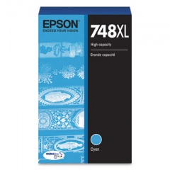 Epson T748XL220 (748XL) DURABrite Pro High-Yield Ink, 4000 Page-Yield, Cyan