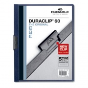 Durable DuraClip Report Cover with Clip Fastener, 8.5 x 11, Clear/Navy, 25/Box (221428)