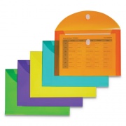 C-Line Reusable Poly Envelope, Hook and Loop Closure, 8.5 x 11, Assorted, 10/Pack (58030)