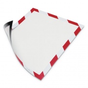 Durable DURAFRAME Security Magnetic Sign Holder, 8 1/2" x 11", Red/White Frame, 2/Pack (4772132)