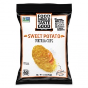Food Should Taste Good Tortilla Chips, Sweet Potato with Sea Salt, 1.5 oz, 24/Carton (81237)
