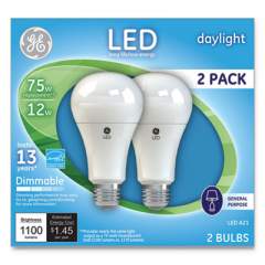 GE LED DAYLIGHT A21 DIMMABLE LIGHT BULB, 12 W, 2/PACK (66117)