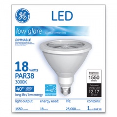 GE LED PAR38 Dimmable 40 Dg Warm White Flood Light Bulb, 18 W (92967)