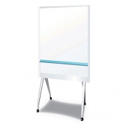 PLUS Mobile Partition Board LG, 38 3/10" x 70 4/5", White, Aluminum Frame (912MPBLG)