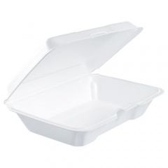 Dart Foam Hinged Lid Containers, 6.4 x 9.3 x 2.6, White, 200/Carton (206HT1R)