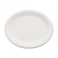 Chinet Classic Paper Dinnerware, Oval Platter, 9.75 x 12.5, White, 500/Carton (21257CT)