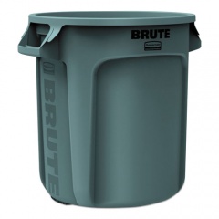 Rubbermaid Commercial Round Brute Container, Plastic, 10 gal, Gray (2610GRA)