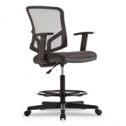 Alera Everyday Task Stool, Fabric Seat, Mesh Back, Supports Up to 275 lb, 20.9" to 29.6" Seat Height, Black (TE4617)