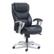 SertaPedic Emerson Big and Tall Task Chair, Supports Up to 400 lb, 19.5" to 22.5" Seat Height, Black Seat/Back, Silver Base (49416BLK)