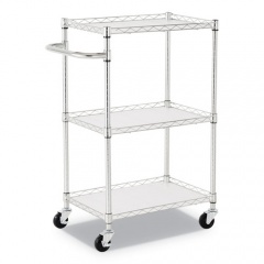 Alera 3-Shelf Wire Cart with Liners, 24w x 16d x 39h, Silver, 500-lb Capacity (SW322416SR)